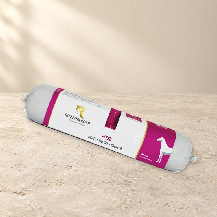Ritzenberger Konina Duo-Rolls 2 × 400 g – karma mokra dla psa — na jasnym tle