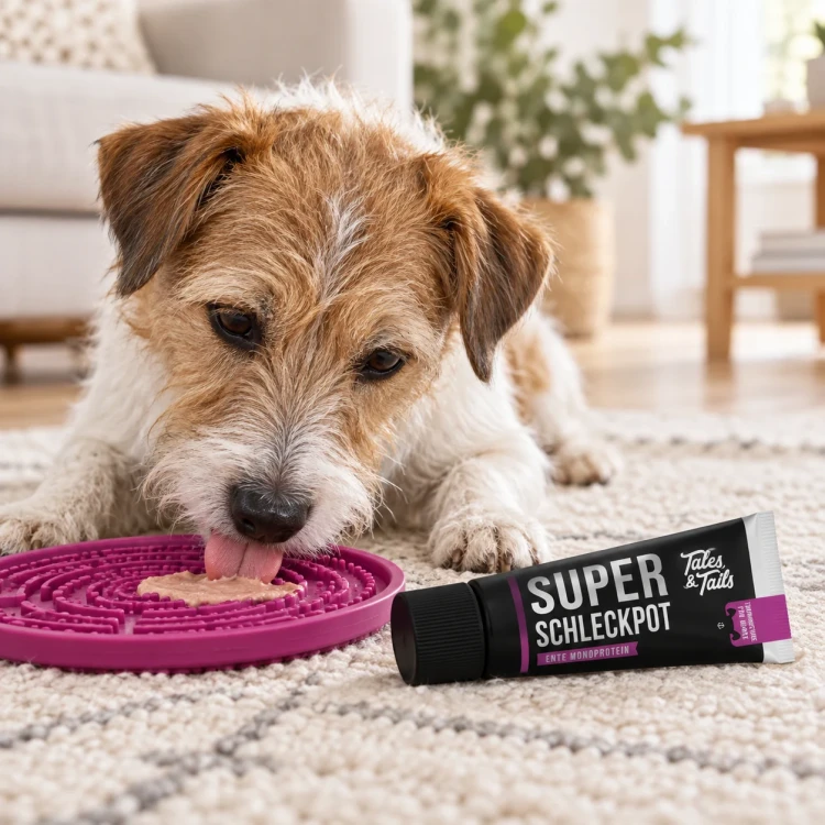Super Schleckpot z kaczką – pomysł podawania na macie do lizania