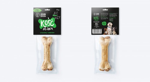 John Dog – kość do żucia z kaczką i jabłkiem 12 cm – opakowanie