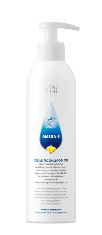 Pokusa Atlantic Salmon Oil – butelka oleju z łososia z pompką