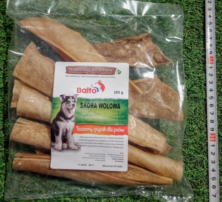 Balto skóra wołowa 250 g – odcinki długości 15 cm