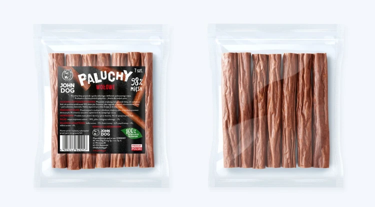 John Dog paluchy wołowe 7 szt. – przód i tył opakowania