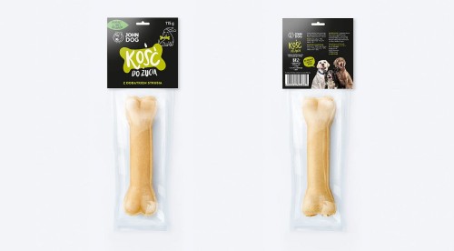 John Dog kość do żucia ze strusiem, długość 17 cm
