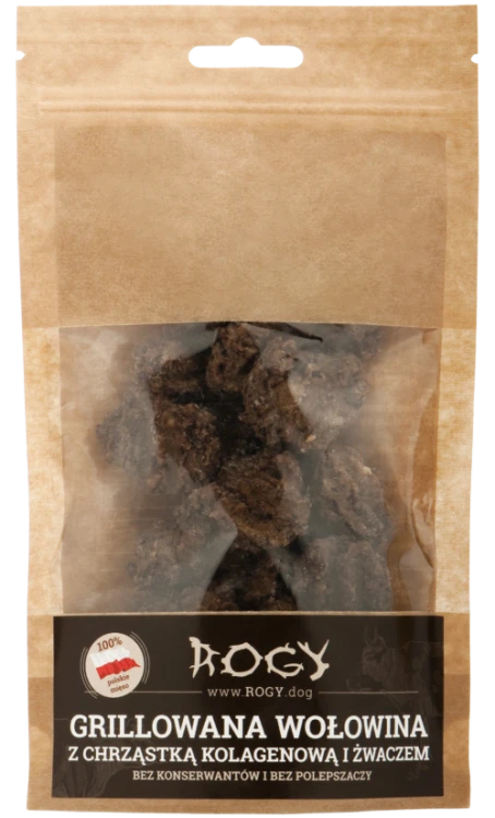 ROGY grillowane przysmaki: wołowina z chrząstką kolagenową i żwaczem 80 g