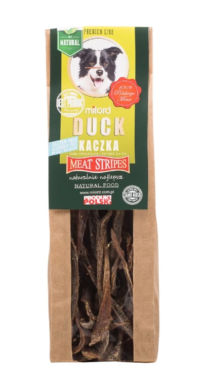 Milord kaczka w paskach 80 g – suszone mięso