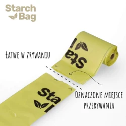 Bio Worki na odchody 15szt (1 rolka) StarchBag- zielone