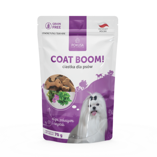 Pokusa Coat Boom! 70 g – ciastka dla psa