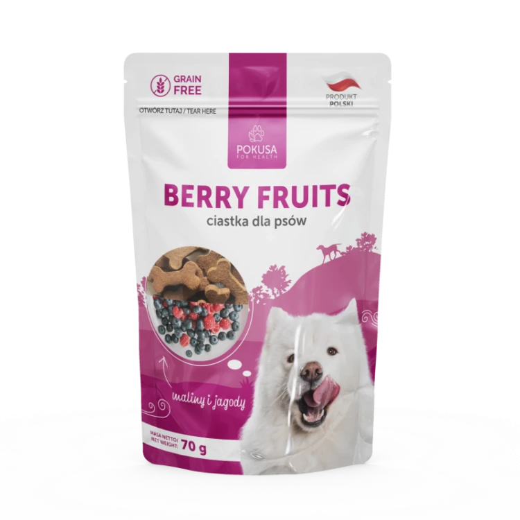 Pokusa Berry Fruits 70 g – ciastka dla psa