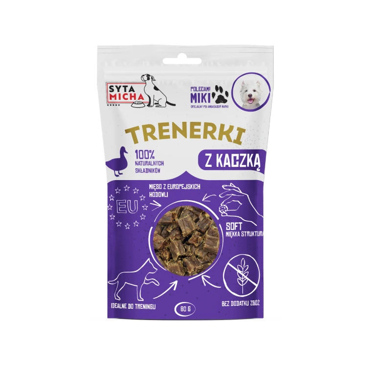 Syta Micha trenerki z kaczką 80 g – miękkie przysmaki