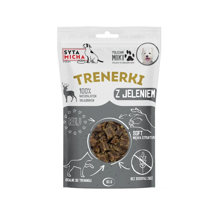 Syta Micha trenerki z jeleniem 80 g – miękkie przysmaki