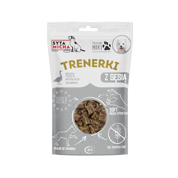 Syta Micha trenerki z gęsią 80 g – miękkie przysmaki