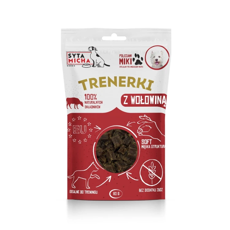 Syta Micha trenerki z wołowiną 80 g – miękkie przysmaki