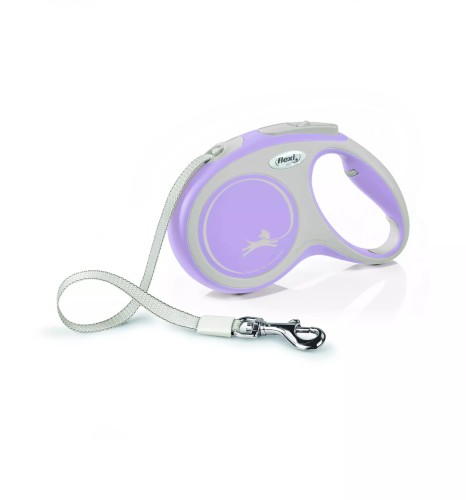 Flexi New Comfort M – różowa smycz automatyczna, taśma 5 m