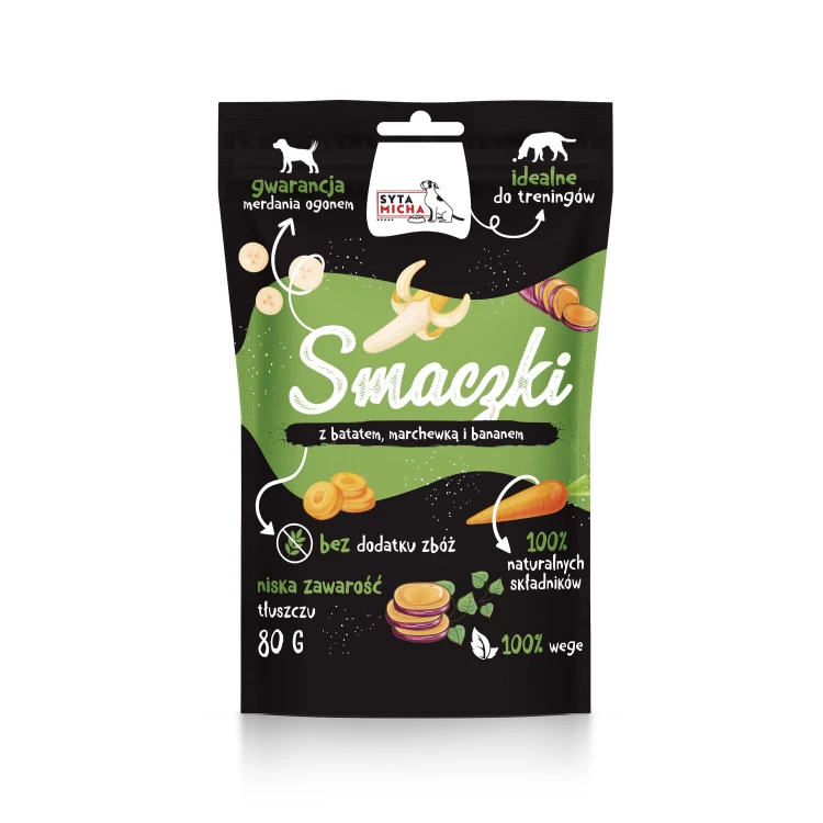 Syta Micha smaczki wegetariańskie z batatem, marchewką i bananem 80 g