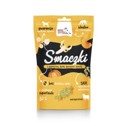 Smaczki z Jagnięciną dynią bananem i morelą 80g Syta Micha