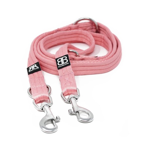 BullyBillows Double Ended Training Lead – smycz różowa, długość 200 cm
