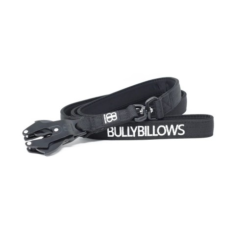 BullyBillows Combat — zwinięta czarna smycz