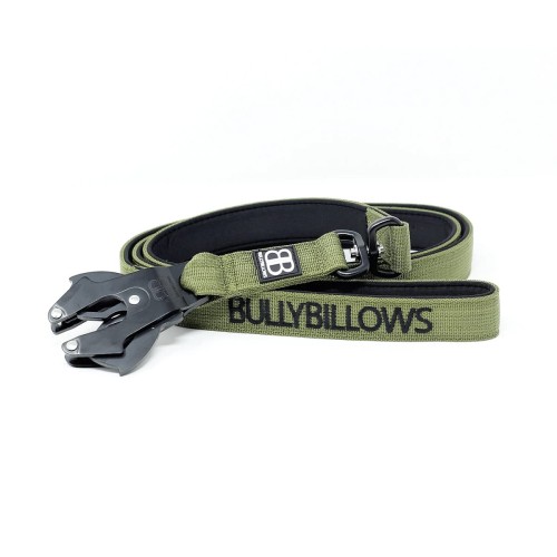 BullyBillows Combat — zwinięta smycz khaki