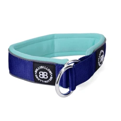 5cm RR Collar Soft Padded & Reflective BULLYBILLOWS- Obroża półzaciskowa dla psa - niebiesko-turkusowa