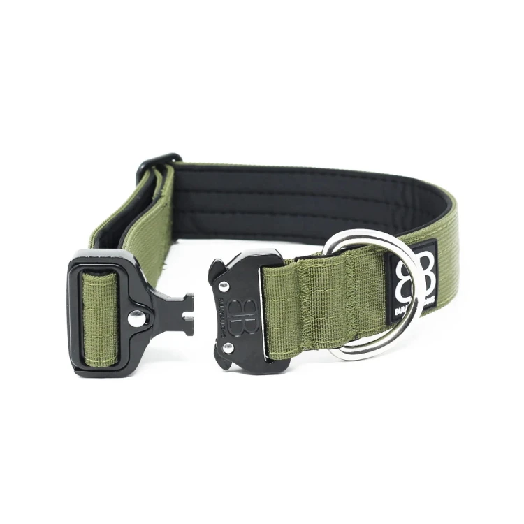 BullyBillows Combat — rozpięta obroża khaki