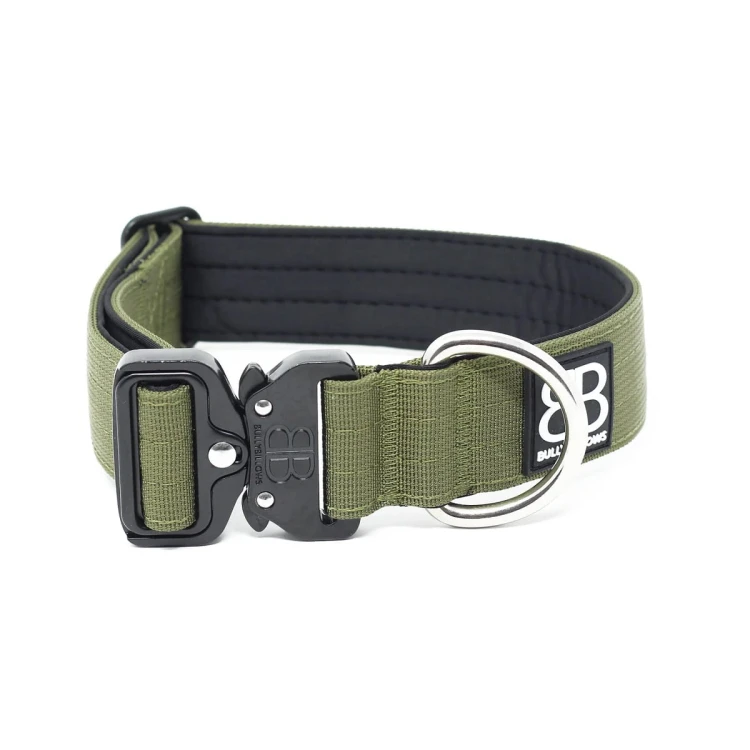 BullyBillows Combat Collar – obroża khaki, szerokość 4 cm