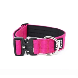 4cm Combat® Collar BULLYBILLOWS obroża dla psa z klamrą fuksja