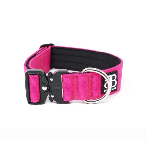 BullyBillows Combat Collar – obroża fuksja, szerokość 4 cm