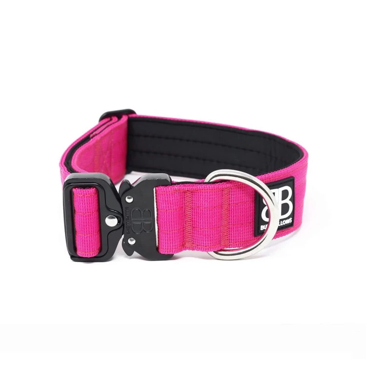 BullyBillows Combat Collar – obroża fuksja, szerokość 4 cm