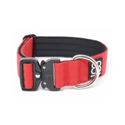 4cm Combat® Collar BULLYBILLOWS obroża dla psa z klamrą czerwona