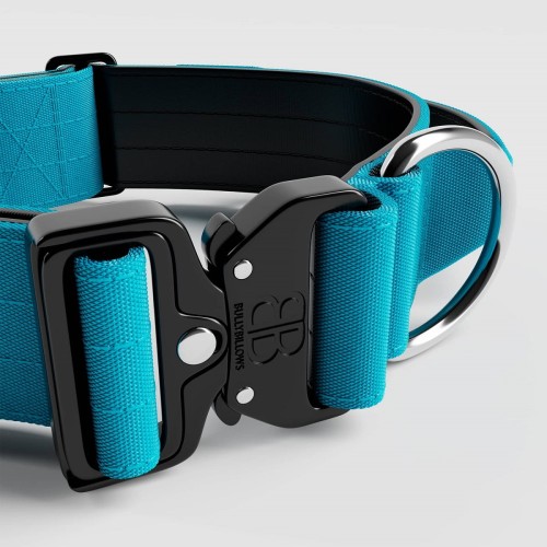 BullyBillows Combat Collar With Handle – obroża niebieska, szerokość 4 cm