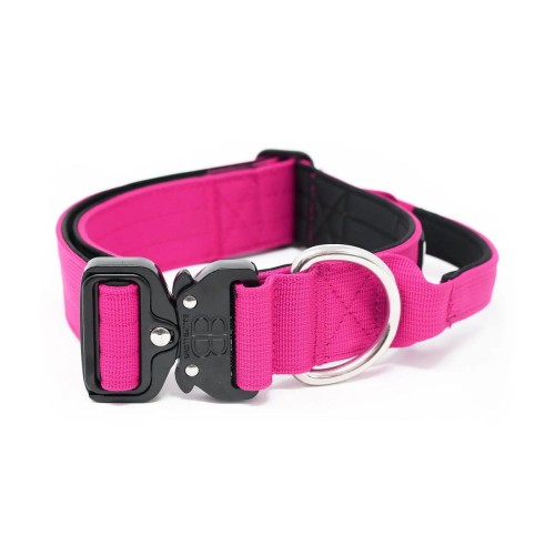 BullyBillows Combat Collar With Handle – obroża fuksja, szerokość 4 cm