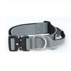 4cm Combat® Collar With Handle BULLYBILLOWS obroża dla psa z uchwytem szara