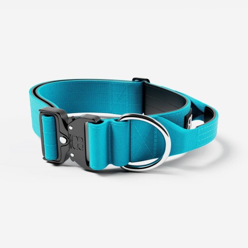 BullyBillows Combat Collar With Handle – obroża niebieska, szerokość 5 cm