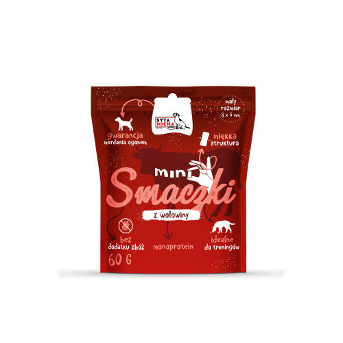 Syta Micha Mini Smaczki z wołowiną 60 g – torebka przysmaków