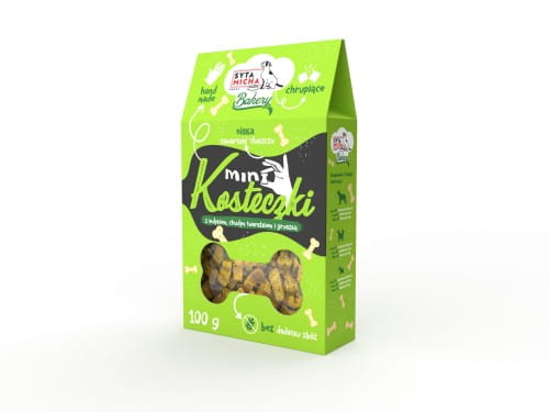 Syta Micha Mini Kosteczki z indykiem i twarożkiem 100 g – pudełko