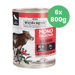 6x800g Wołowina Wiejska Zagroda karma mokra monobiałkowa dla dorosłych psów wszystkich ras