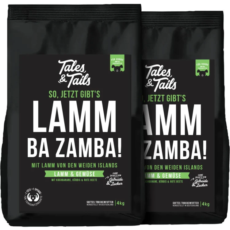 Tales & Tails jagnięcina 8 kg – zestaw karmy półwilgotnej