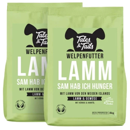 Tales & Tails Junior jagnięcina 8 kg – zestaw karmy
