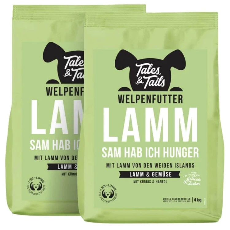 Tales & Tails Junior jagnięcina 8 kg – zestaw karmy