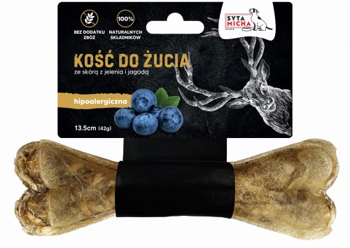 Syta Micha jeleń z jagodami 13,5 cm – kość do żucia