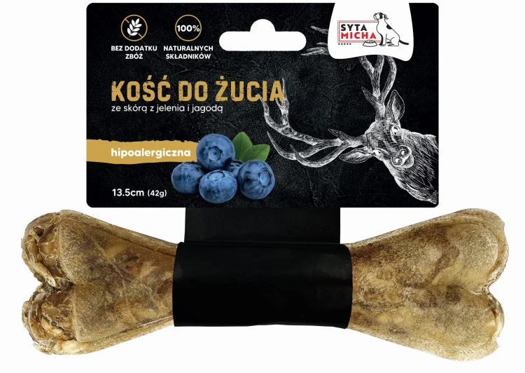 Syta Micha jeleń z jagodami 13,5 cm – kość do żucia