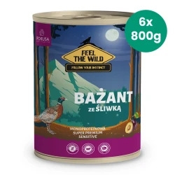 6x800g Bażant ze Śliwką Pokusa Feel The Wild monoproteinowa karma dla psa