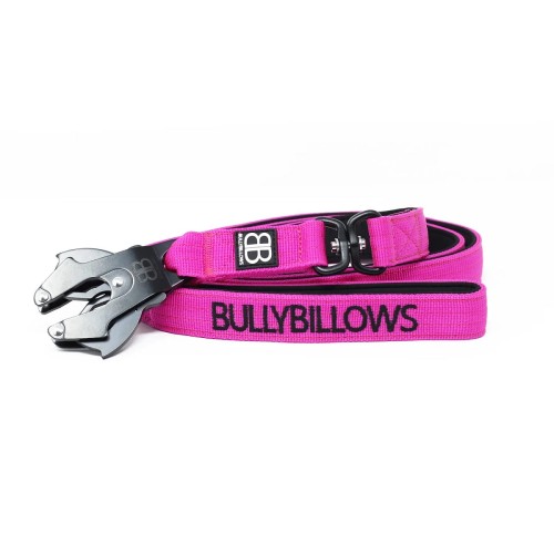 BullyBillows Combat — zwinięta smycz fuksja