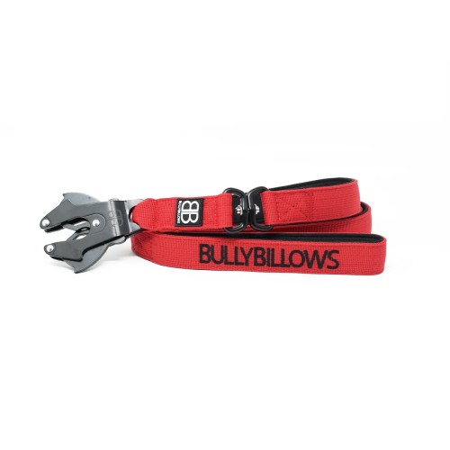 BullyBillows Combat — zwinięta czerwona smycz
