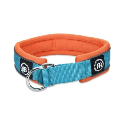 4cm RR Collar Soft Padded & Reflective BULLYBILLOWS- Obroża półzaciskowa dla psa - niebiesko-pomarańczowa