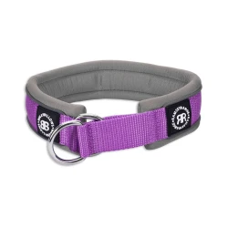4cm RR Collar Soft Padded & Reflective BULLYBILLOWS- Obroża półzaciskowa dla psa fioletowo-szara-