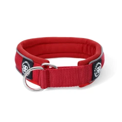 4cm RR Collar Soft Padded & Reflective BULLYBILLOWS obroża półzaciskowa dla psa czerwona