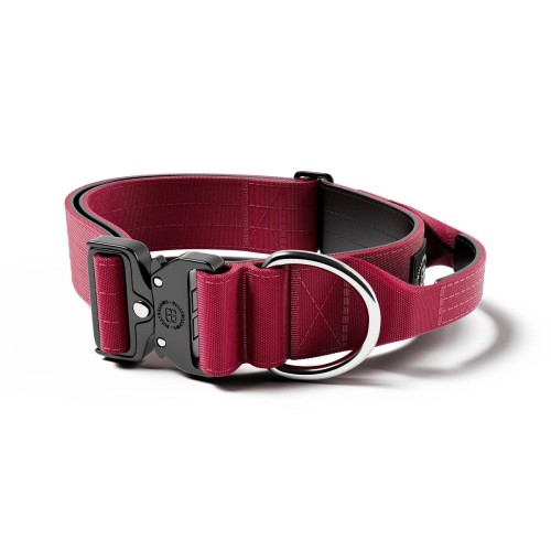 BullyBillows Combat 5 cm burgund – obroża z uchwytem