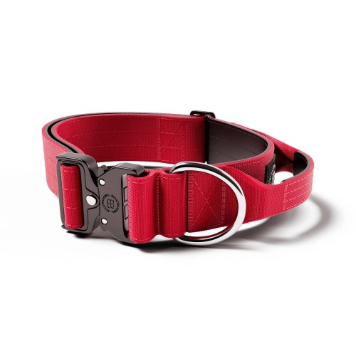 BullyBillows Combat 5 cm czerwona – obroża z uchwytem