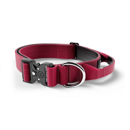 BullyBillows Combat 4 cm burgund – obroża z uchwytem